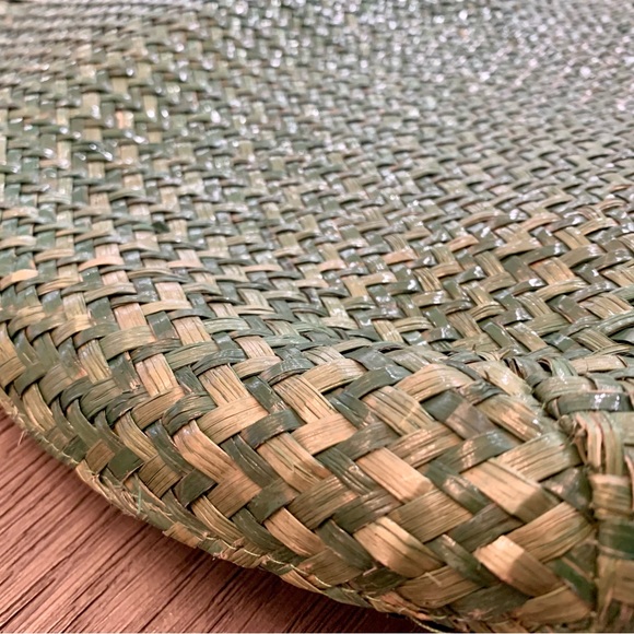 Vintage Rosella Carrara Green Straw Tote Wood Handle Large Unused Perfect Condit - Picture 10 of 14